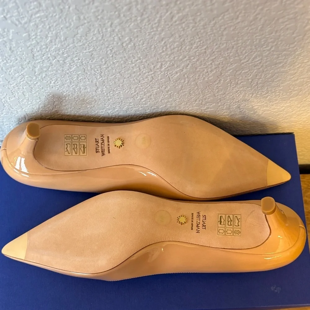 Stuart Weitzman Tan Patent Leather Heels
